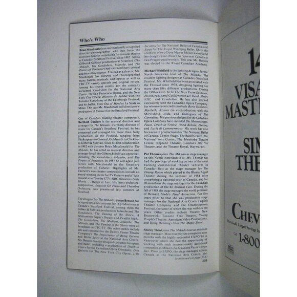 Stagebill Kennedy Center Program March 1987 Mikado Gilbert and Sullivan - Picture 5 of 6